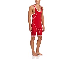 ASICS Camiseta de lucha libre para hombres (roja - blanca)- grande